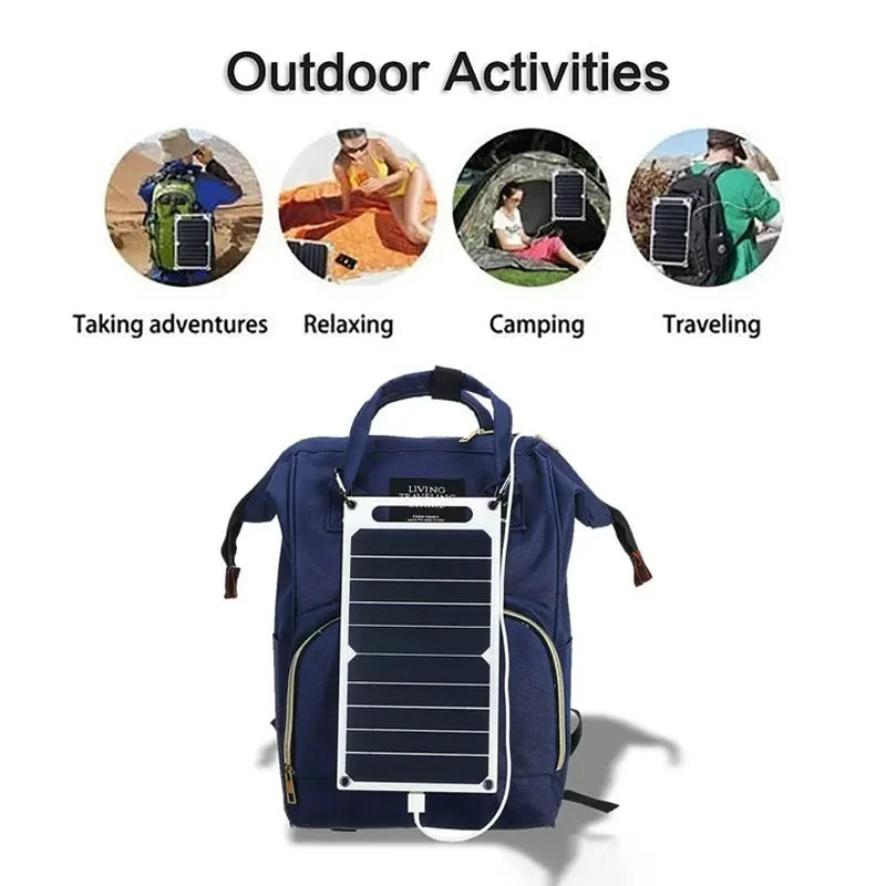 5V Flexible Solar USB Charger Photovoltaic Power Soft Panel Emergency Outdoor Charger for Mobile Phone Fan Power Bank Must-Have