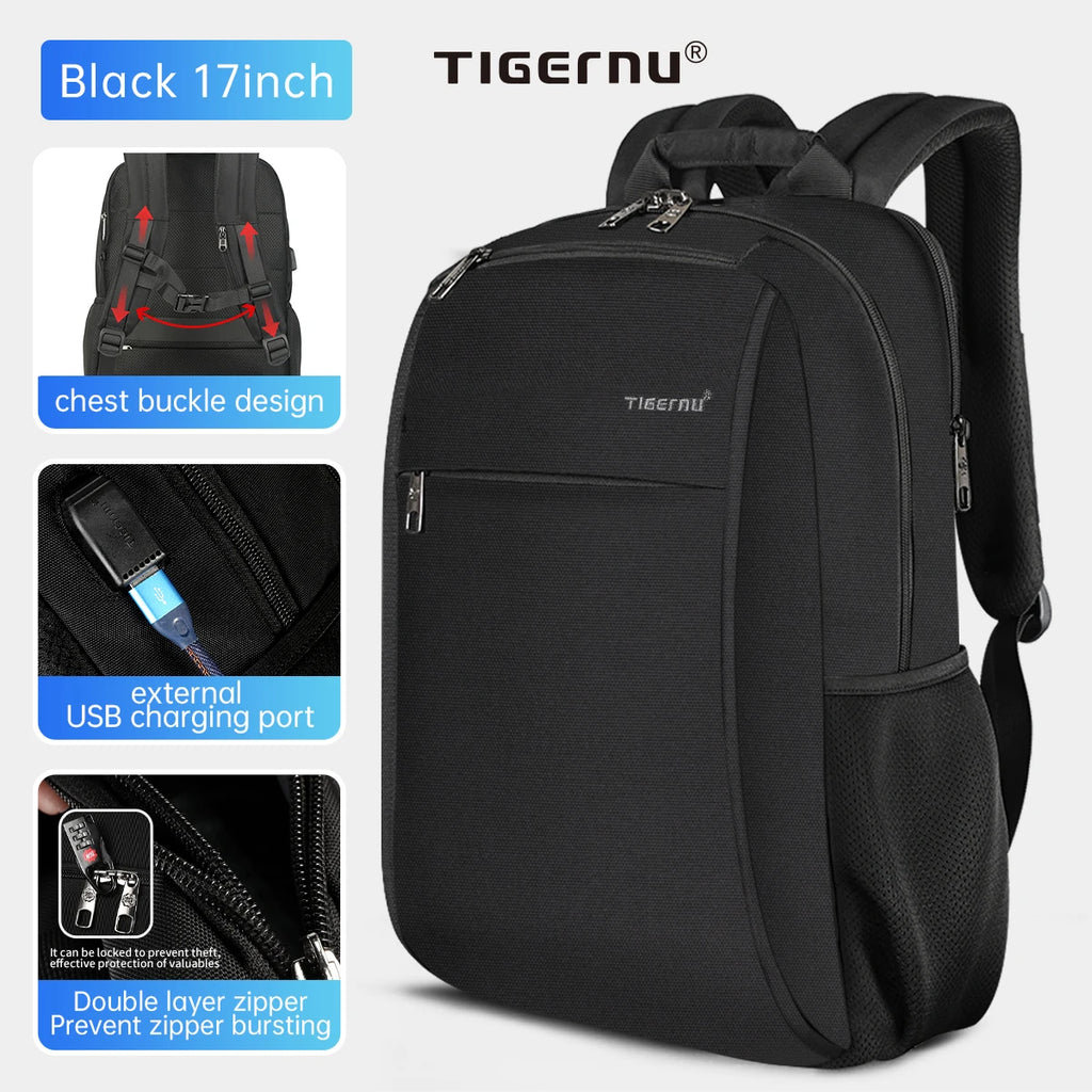 Lifetime Warranty Backpack Men 15.6 17inch Laptop Backpack Waterproof Bag With 4.0A USB Charging Port Travel Backpack For School