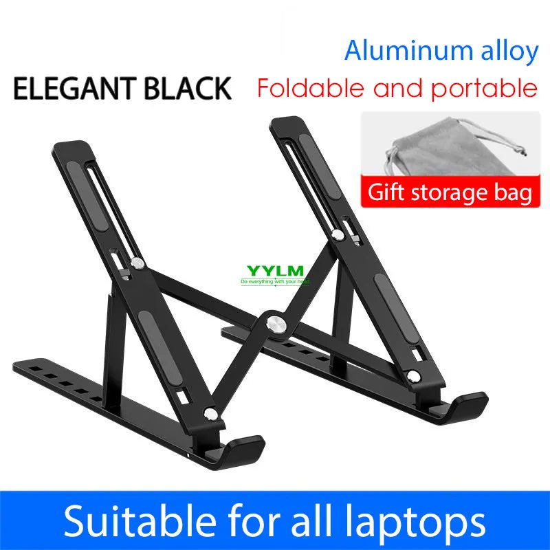 YYLM N3 Desktop Portable Aluminum Alloy Laptop Stand Foldable Heightened For iPad Bracket Notebook Metal Cooling Base In Stock