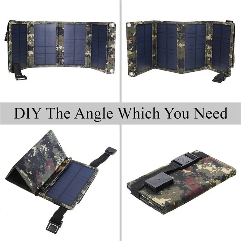 Portable USB Foldable Solar Panel, Folding Solar Panels For Travel, Mobile Phone Charging Bank Flashlight  Fan  Mobile Phone Ba