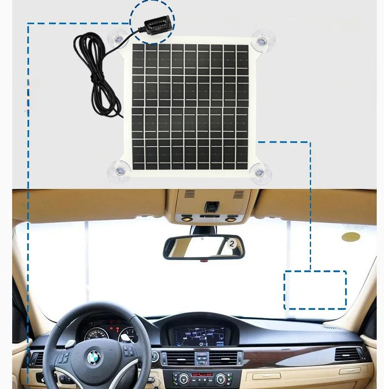 POLESTAR 10W Car Solar Charger with Built-in OBD Cable – Plug-and-Play for Easy 12V Battery Charging