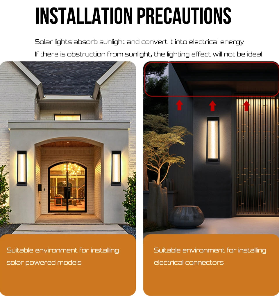 Solar Wall Light Outdoor Dusk to Dawn Porch Lighting Fixture Waterproof Solar Lanterns Anti-Rust Lanterns for Front Patio Garage