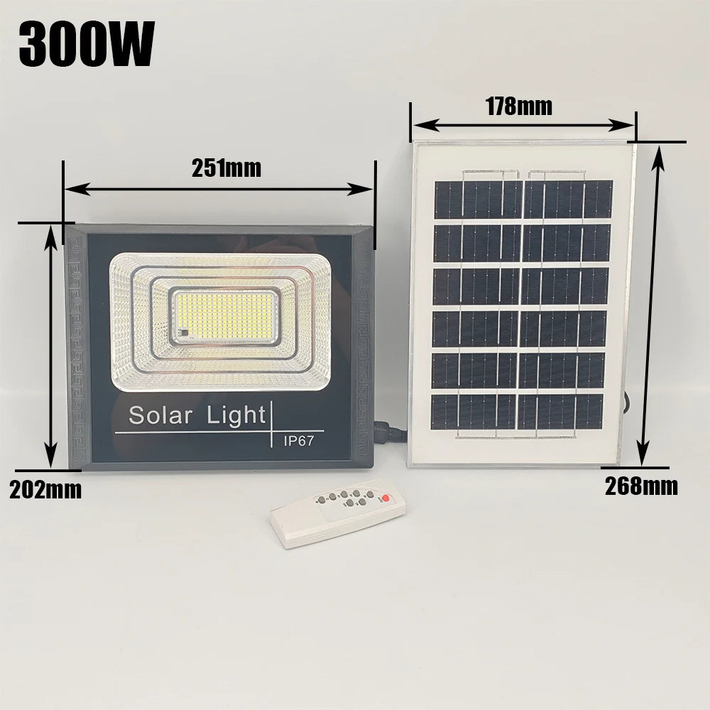 Solar Flood Lights 50w 100w 200w 300w 500w LED Solar Powered Spotlight Outdoor Waterproof Reflector Solar with Remote Control