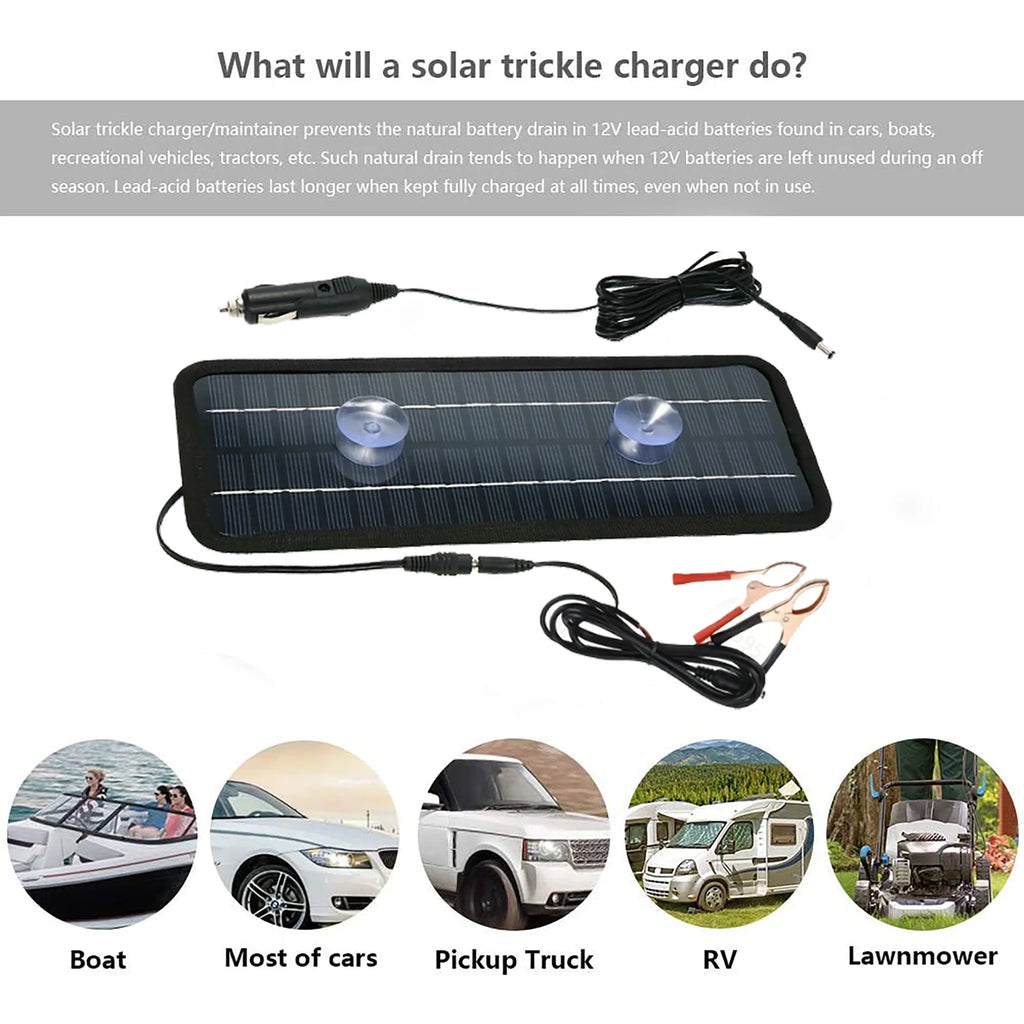 Solar Panels Charger Car Motorcycle Kick Scooter 18V 12V 20W Portable Solar Panel Car Charger Battery Efficient Maintenance
