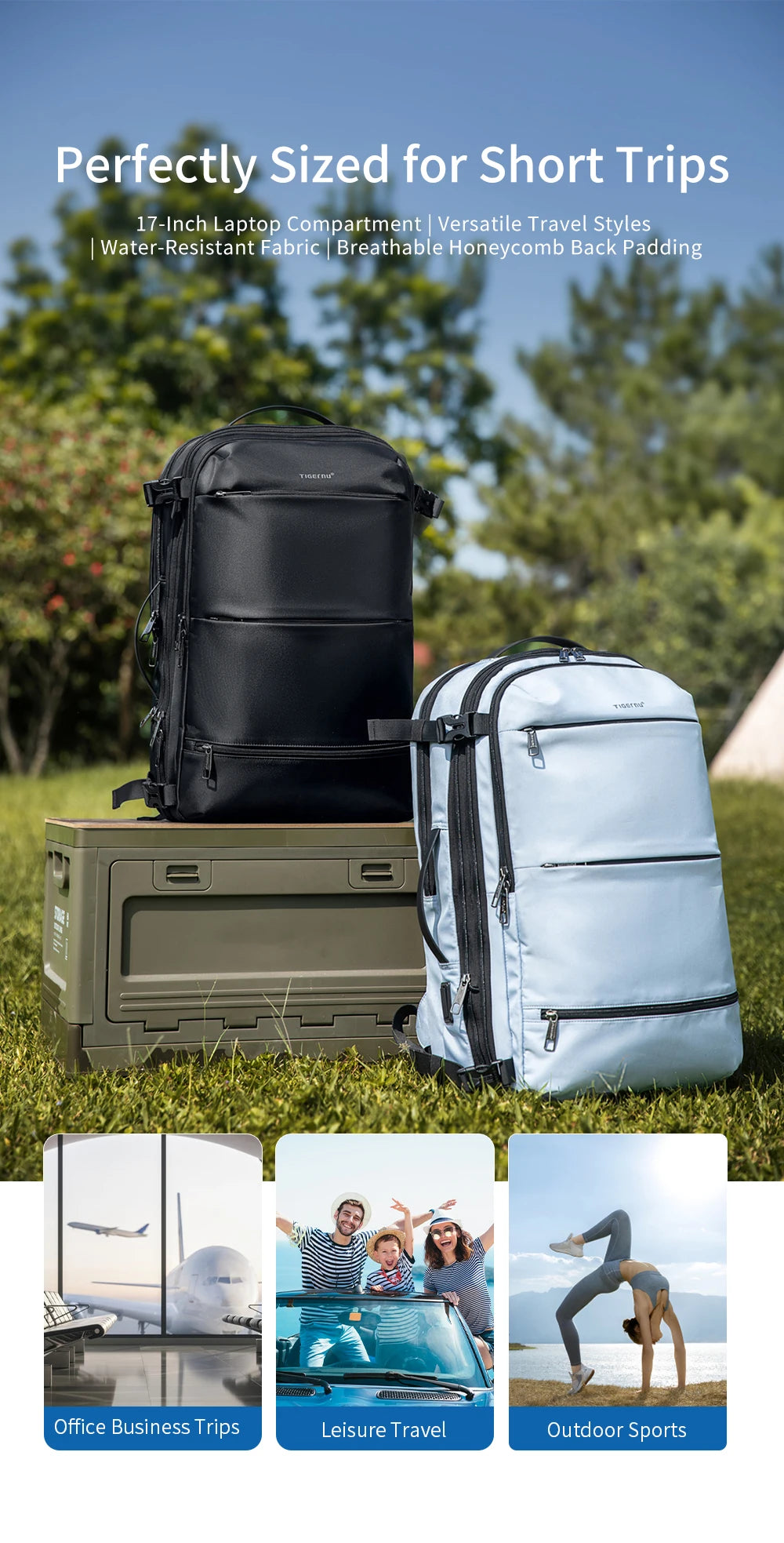 Tigernu Women Backpack Travel Backpack Bags 17inch Laptop Backpacks Cabin Bags Female Expandable Backpack For Women Schoolbags