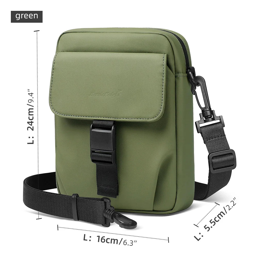 HK Men's Side Shoulder Bag Water-resistent Crossbody Bag For Men Travel Passport Wallet Mini Cell Phone Bag Pouch Sling Packs