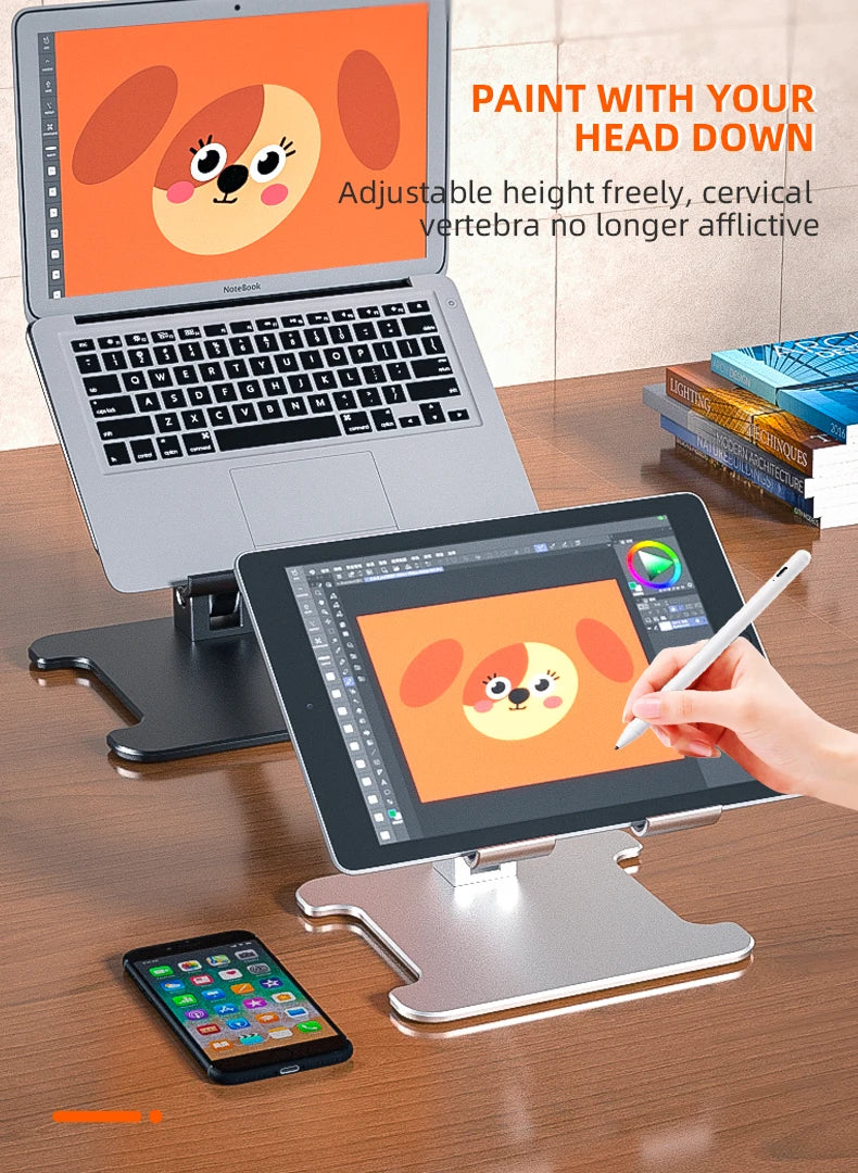 Aluminum Alloy Desktop Mobile Phone Stand Foldable iPad Tablet Support Cell Phone Desk Bracket Lazy Holder For Smartphone Mount