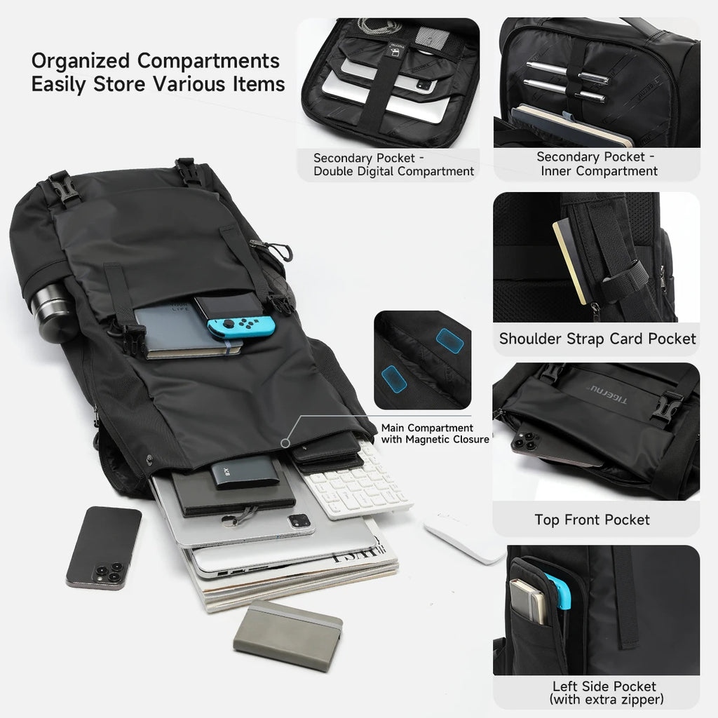 Tigernu Fashion School Backpacks Men TPU Waterproof Backpack Bags Commuting Business Backpacks Male Schoolbag Travel Cabin Bags