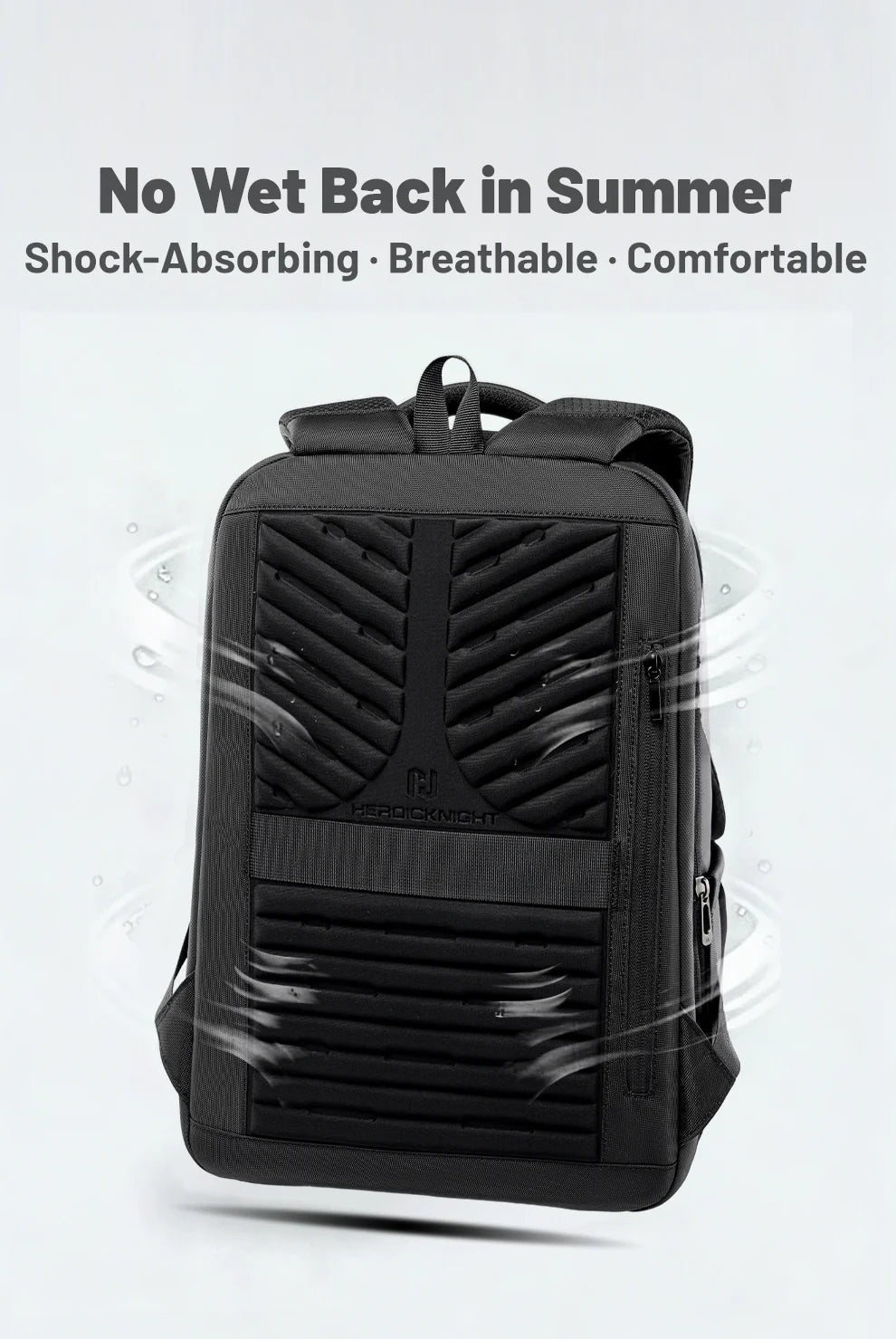 HK Business Backpack with USB Port 17 inch Laptop Bags for Men Waterproof Commute Daypack Large Capacity Travel Office Backpack