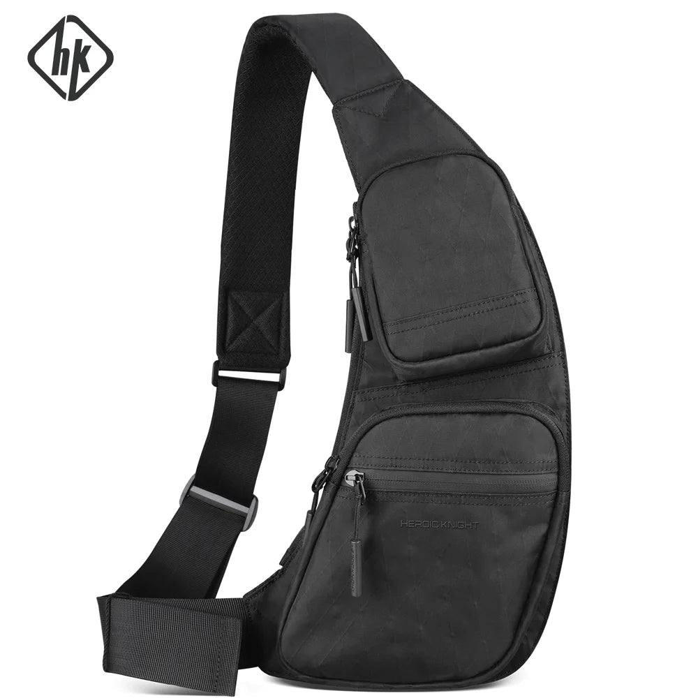 HK Waterproof Men's Shoulder Bag X-Pac Fabric Crossbody Chest Bag Phone Pouch Outdoor Travel Sling Pack Hiking Cycling Side Bags