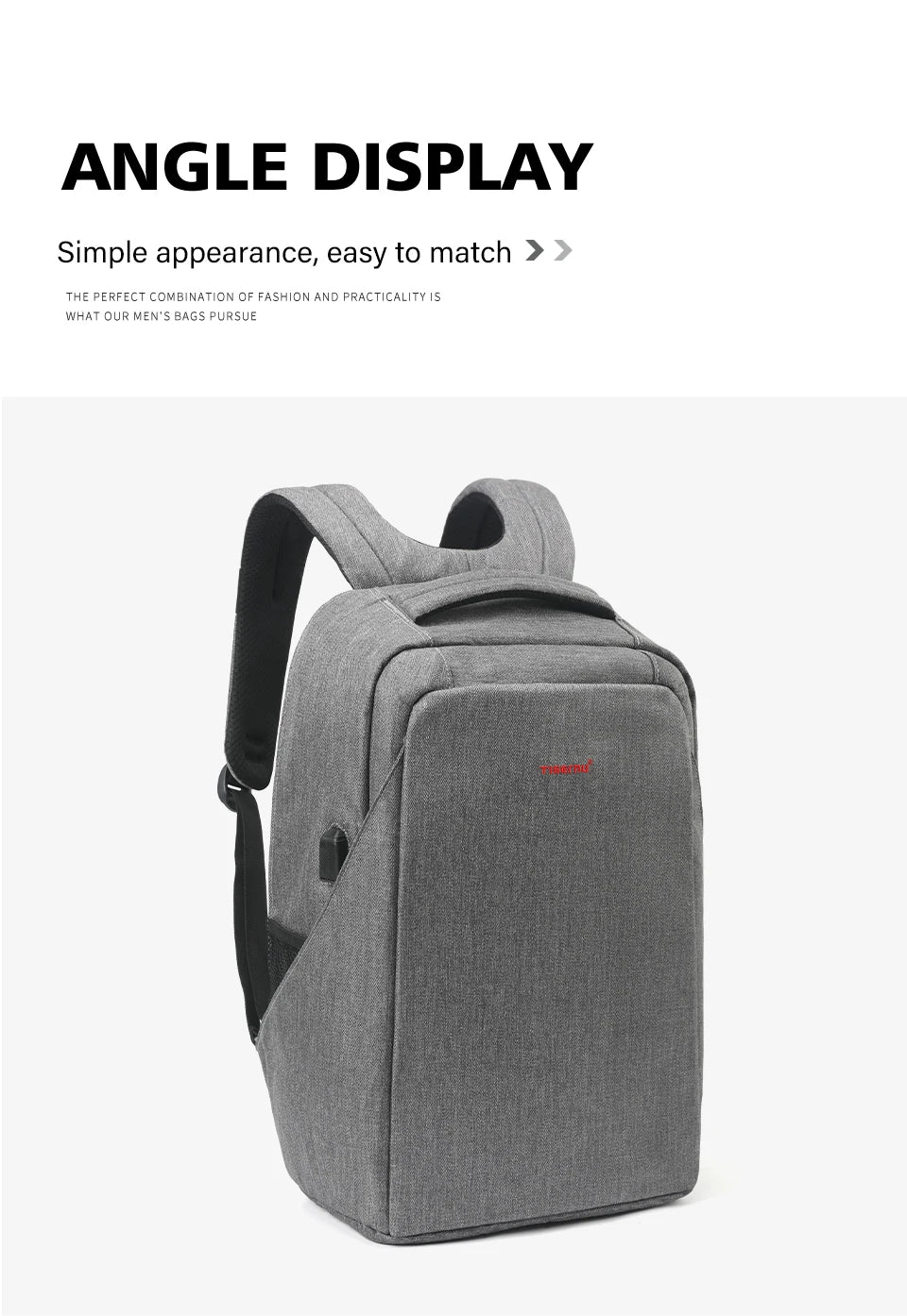 Tigernu Men Anti Theft Backpack 15.6inch Laptop Backpack Bags With USB Port Travel Bags Male Mochila Casual Schoolbags Knapsack