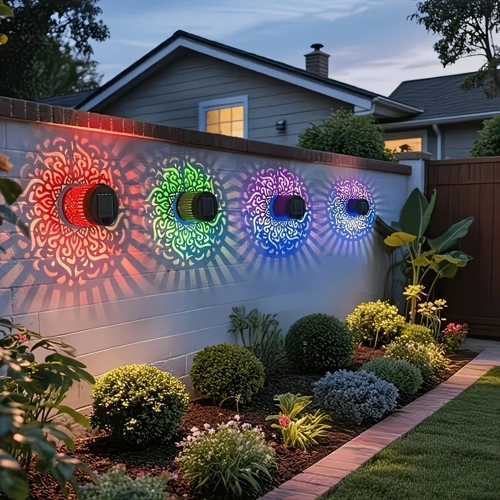 Solar Powered Sunflower Wall Light Outdoor Garden Decorative Sconce Patio Fence Pathway Landscape Night Lighting for Home