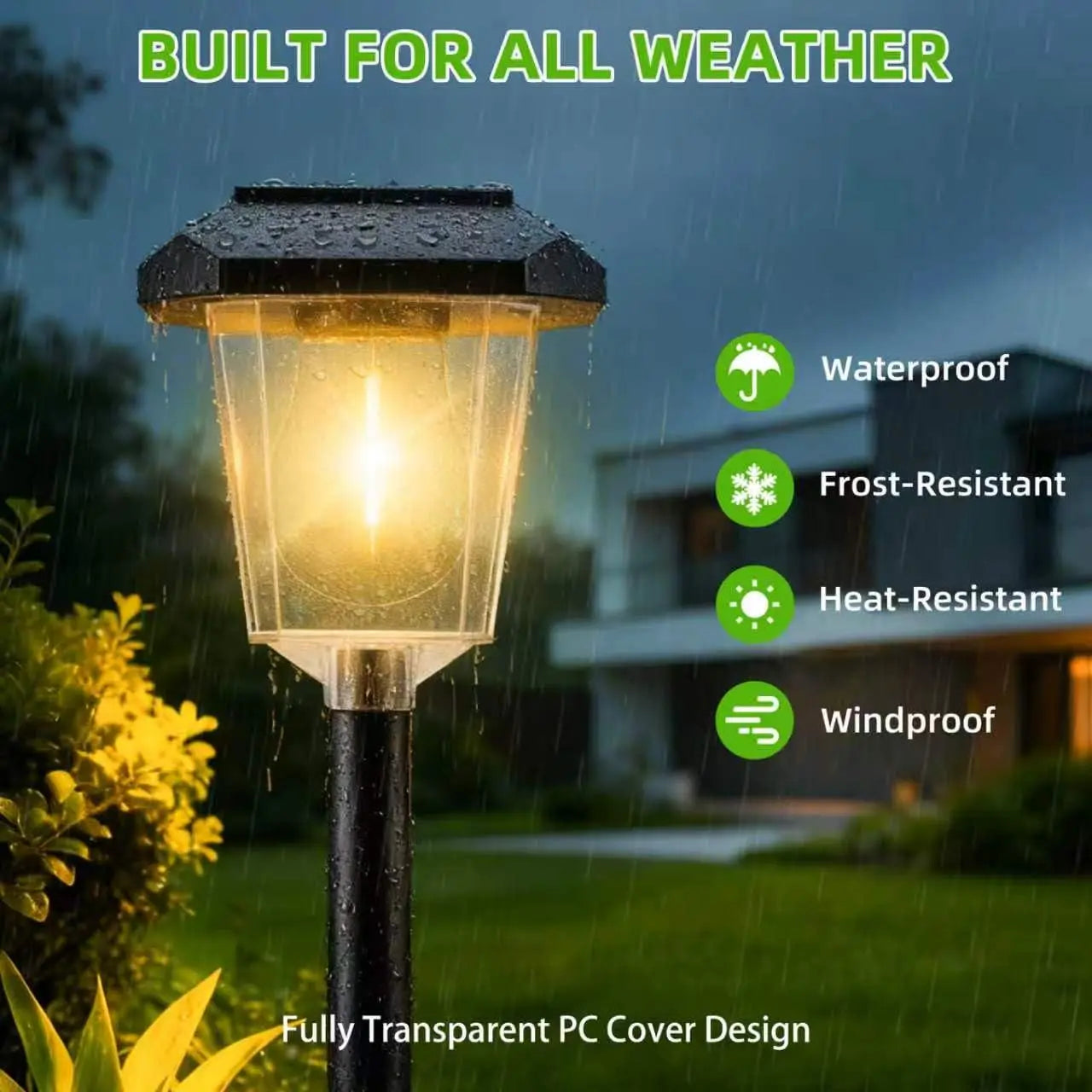 Solar Garden Lights Waterproof LED Auto Sensor Path Lighting Solar Energy Landscape Lamp For Outside Walkway Sideway Home