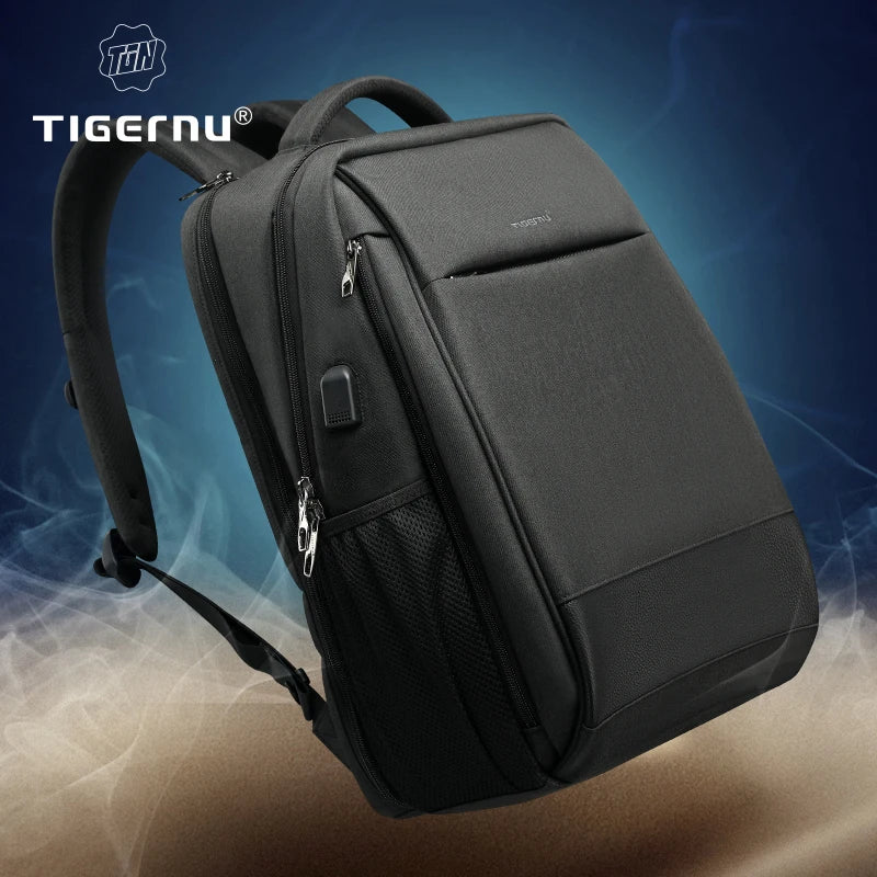 Tigernu Men's Backpack Fashion Travel Backpacks Male Anti Theft USB Charging 15.6 Laptop Backpack Waterproof School Bags For Men