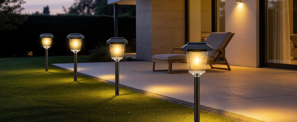 Solar Garden Lights Waterproof LED Auto Sensor Path Lighting Solar Energy Landscape Lamp For Outside Walkway Sideway Home