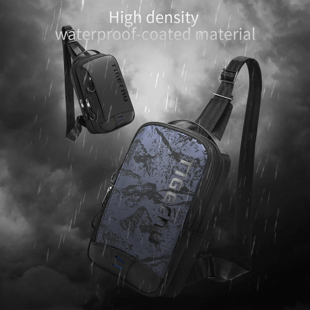 Tigernu Chest Bags For Men Cool Style Men Shoulder Bag 9.7inch IPad Bag Casual Male Crossbody Bag Lightweigt Mini Bags Messenger