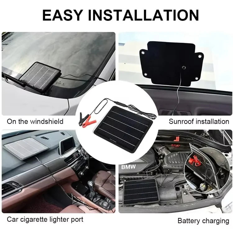 Solar Car Battery Charger Maintainer 12V Waterproof Portable Solar Trickle Charger for Car Truck Boat Lawn Mower RV
