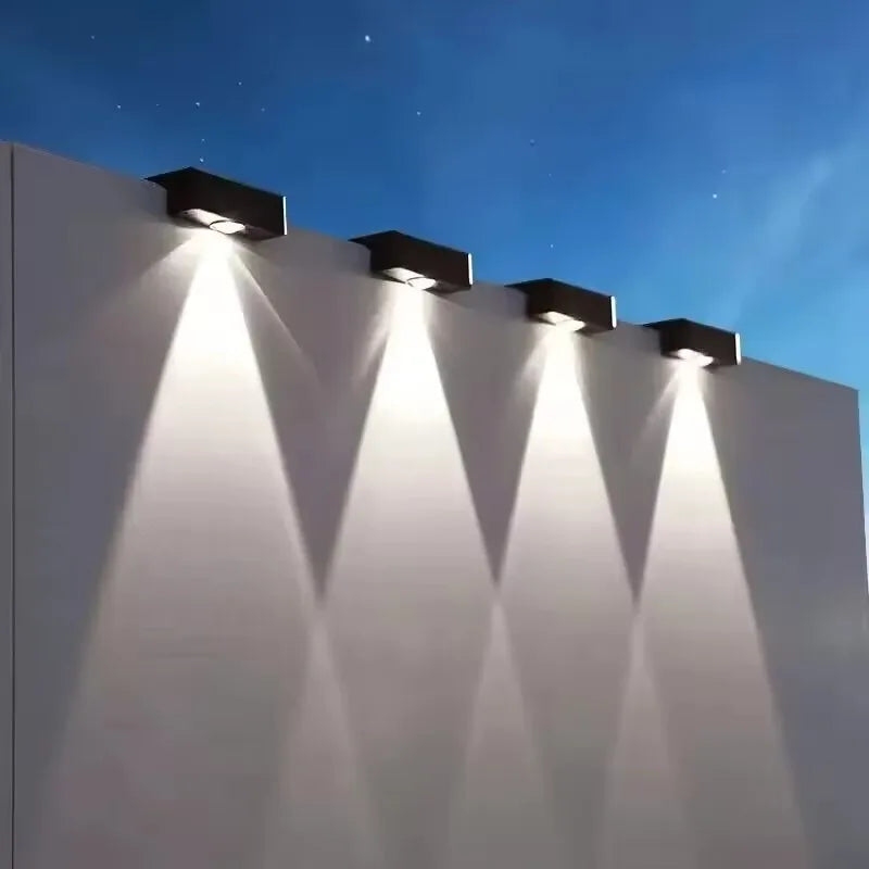 Solar Wall Lights Solar Lights Outdoor Waterproof Glow LED Fence Lights for Backyard Patio Deck Railing Stair Handrail Pool Wall