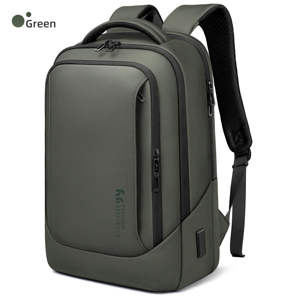 HK Casual Travel Backpack for Men 15.6 inch Laptop Backpack with USB Charging Port Waterproof Daypack Computer Bag for Business