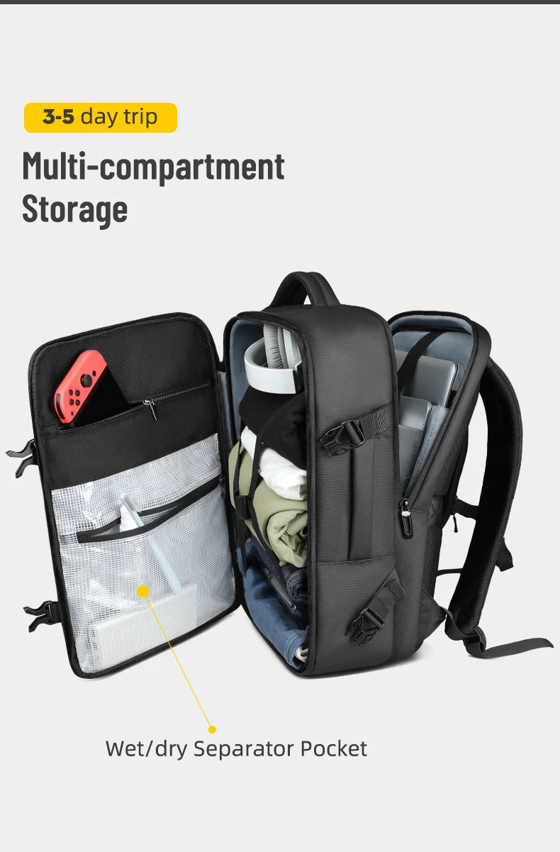 HK Travel Boarding Backpack Multifunctional 17 inch Laptop Bag Large Capacity Business Backpack Leisure Computer Bag Short Trip
