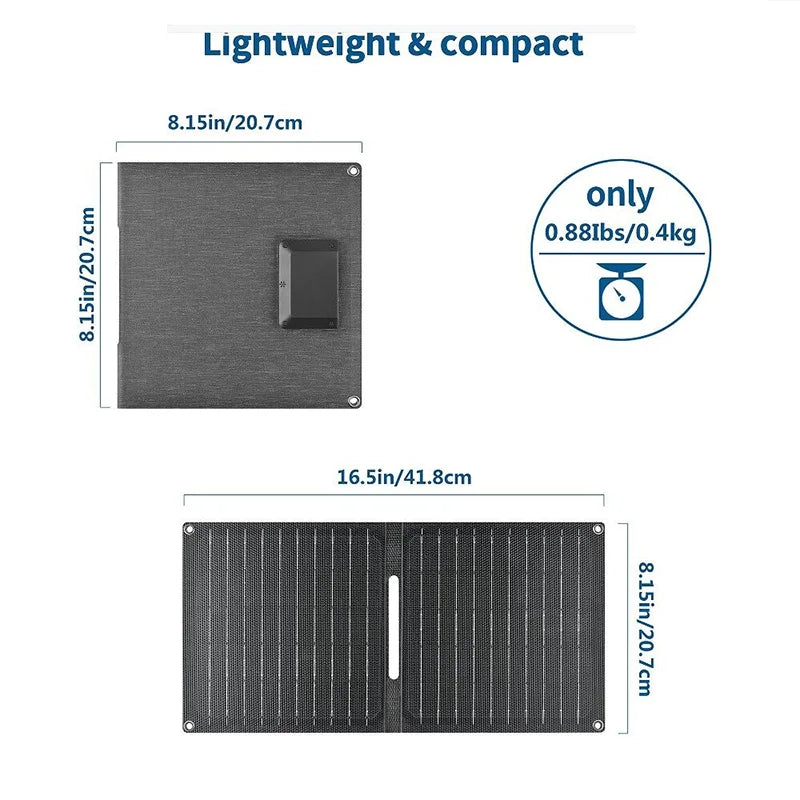 80W Folding Solar Panel IP65 Waterproof Portable Solar Panel Charger Solar Cell for Cell Phone Laptop Backpacking Camping Hiking