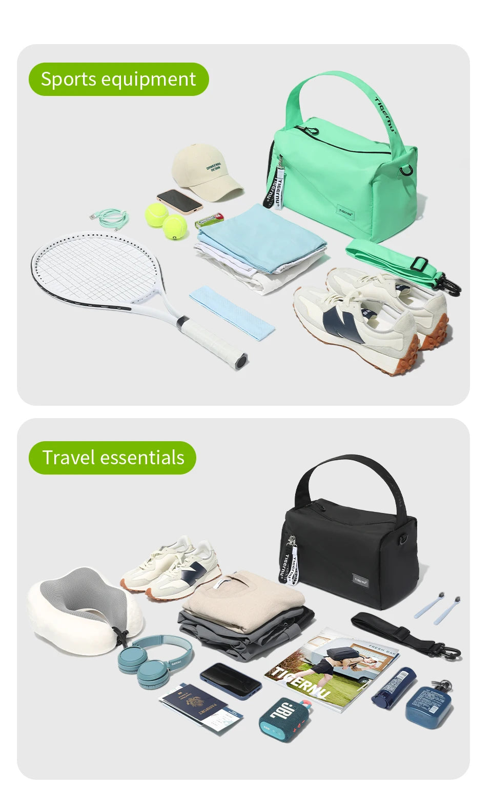 Tigernu Women Bags Travel Bags For Women Handbag Lightweight Sport Bags Female Duffle Bag Girls Crossbody Bag Men Shoulder Bag