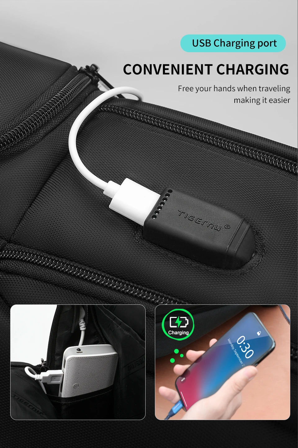 Tigernu Vacuum Compression Backpacks 15.6 17inch Laptop Backpack Men Automatic Vacuum Backpack No Pump Travel Backpack Bags TSA
