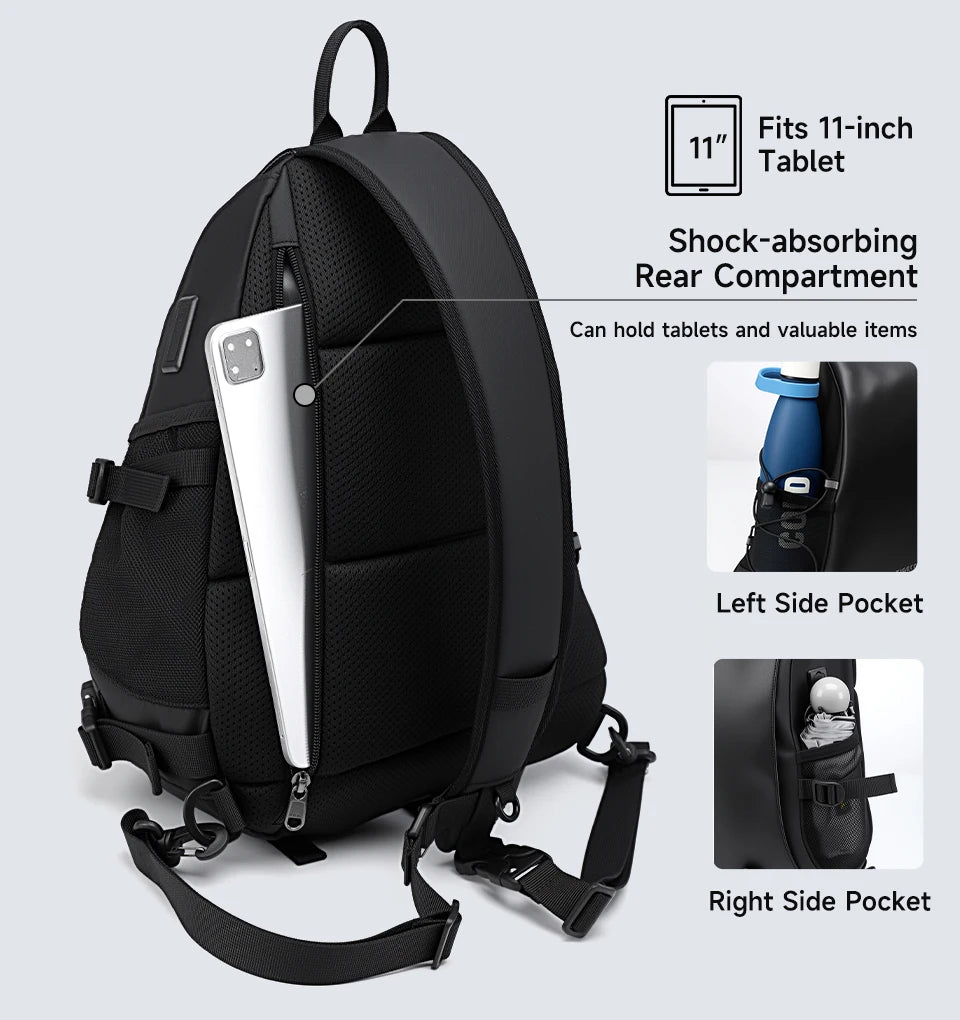 Tigernu Fashion Chest Bags For Men Outdoor Sports Shoulder Bags Male Reflective Strip Crossbody Sling Bags Hiking Biking Travel
