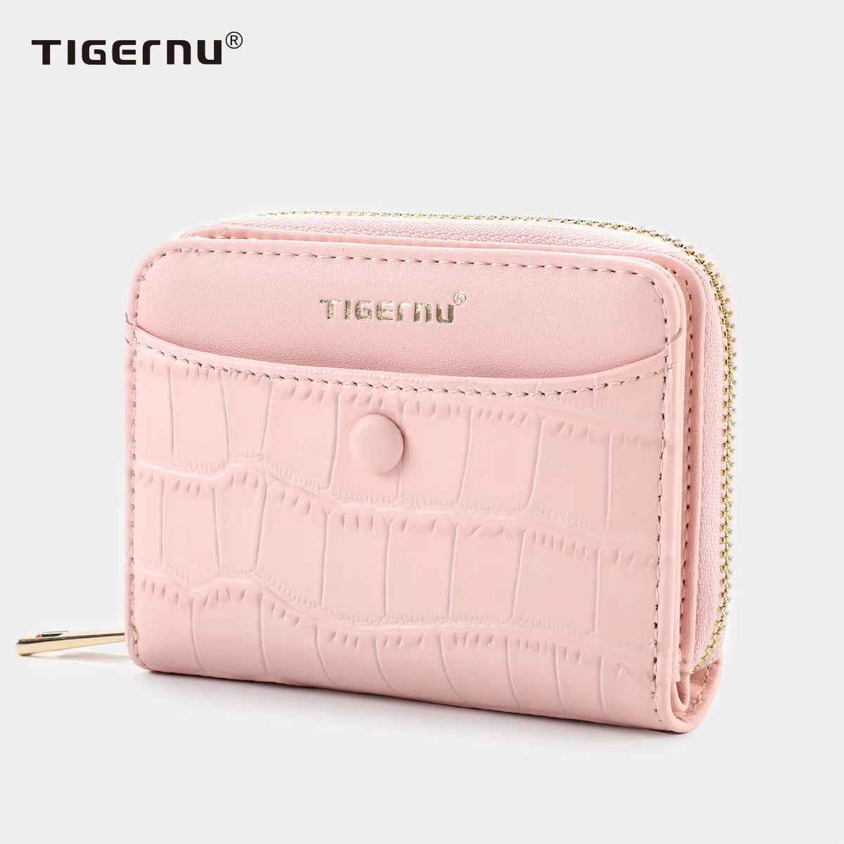 Tigernu Woman's Wallets Pink Card Wallet Purses For Woman Genuine Leather Coin Purses Light Women Card Holders Female Card Bags