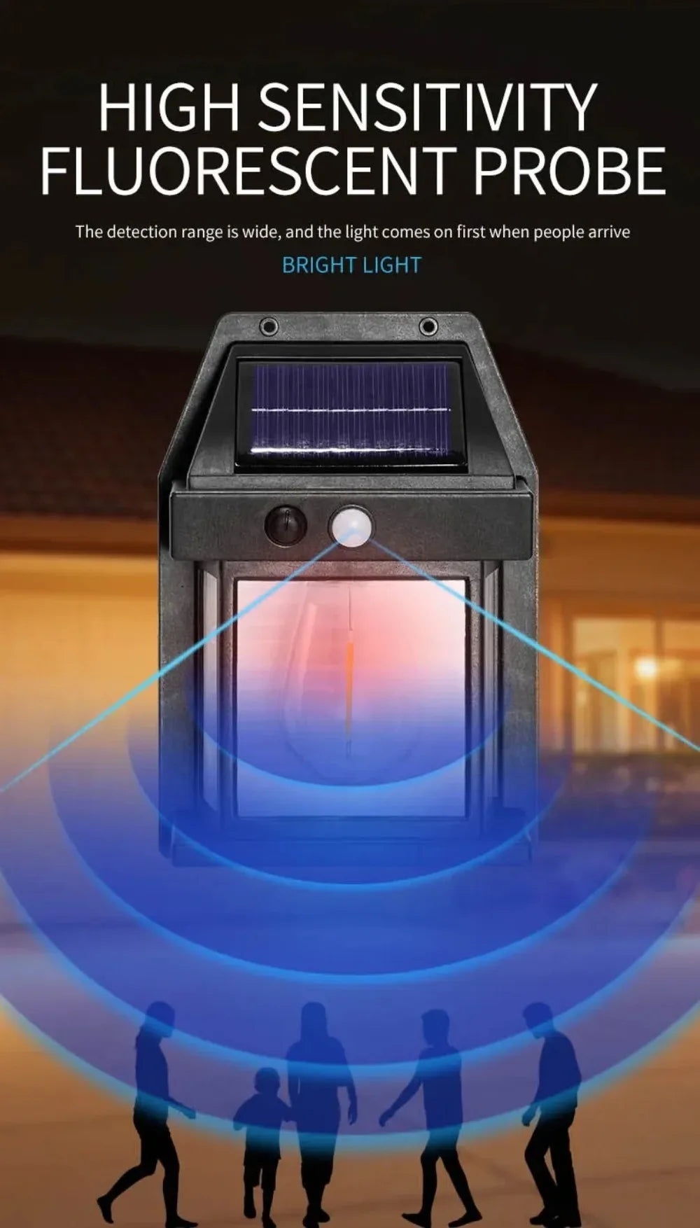 Powerful Solar Wall Light Outdoor Waterproof LED Lamp House Garden Fence Decoration Light Sensor Solar Energy Wall Lantern LED