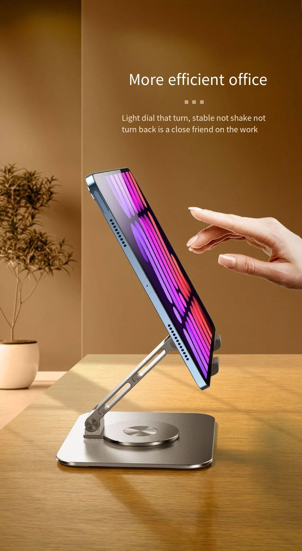 360° Rotation Tablet Stand for iPad, Adjustable Foldable Tablet Holder,Aluminum Phone Stand Compatible with iPad Pro/ Air/ Mini