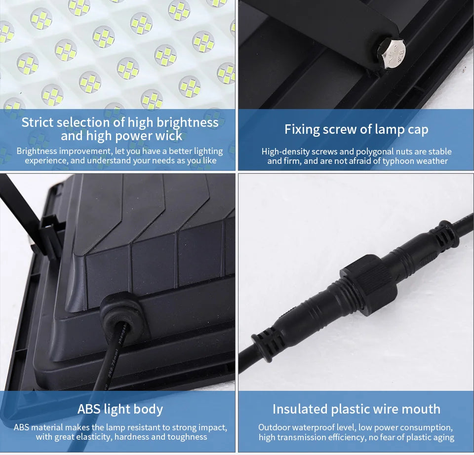 Solar Lamp Outdoor Waterproof Spotlights Solar Lights Remote Control Solar Floodlight Wall Street Garden Lights Sunlight