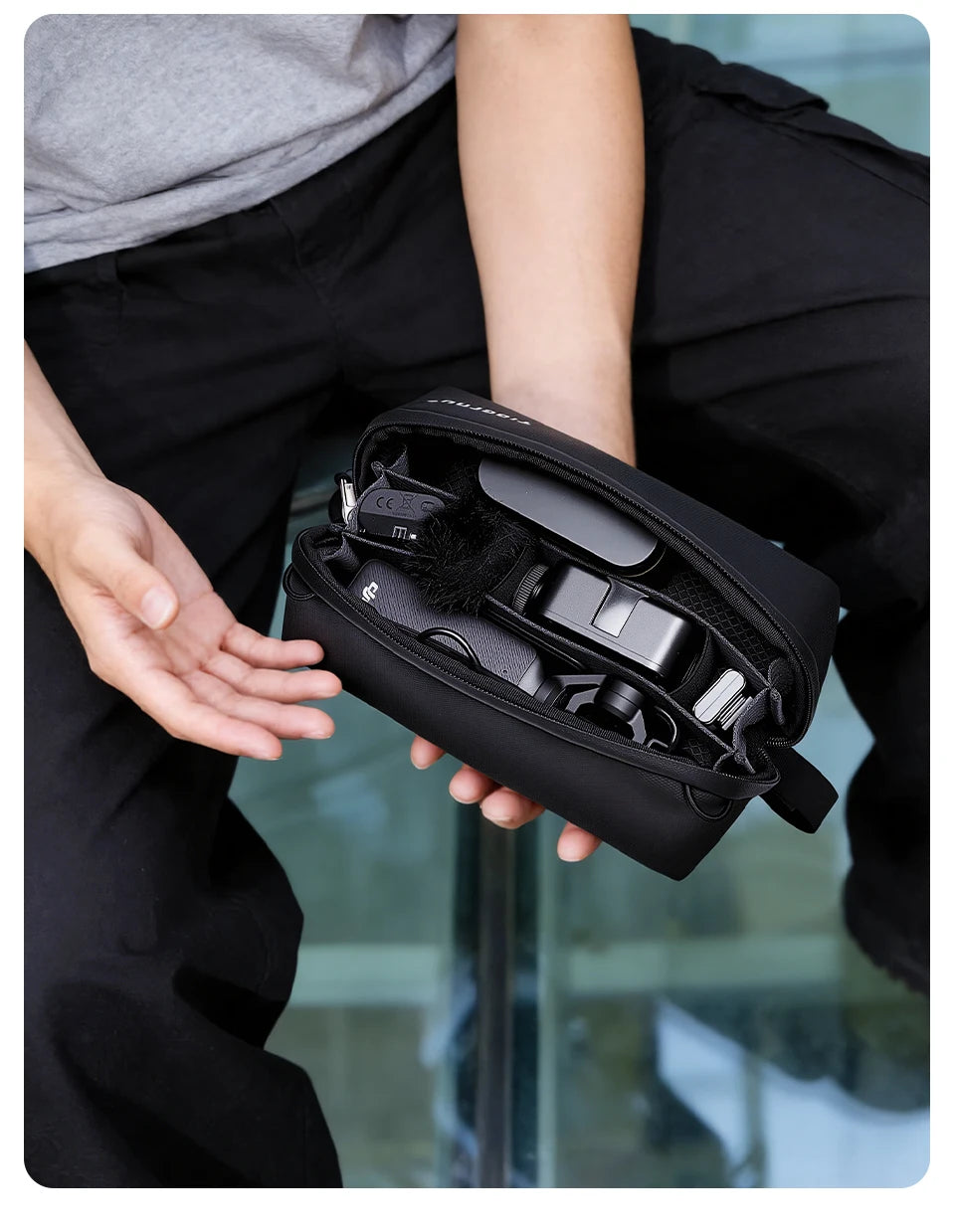 Tigernu Small Storage Bag For Travel Clutch Bag Men Handheld Bags Waterproof TPU Bags Male Portable Bag For PTZ Camera POCKET 3