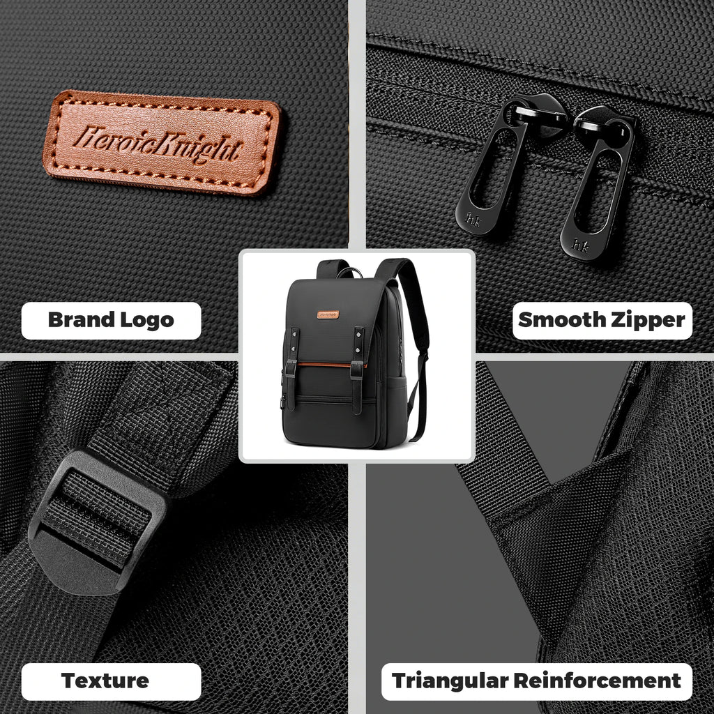 HK Vintage Backpack for Men 15.6 inch Laptop Backpack with Magnetic Flap Waterproof Travel Commuter Bag College Bookbag Daypack