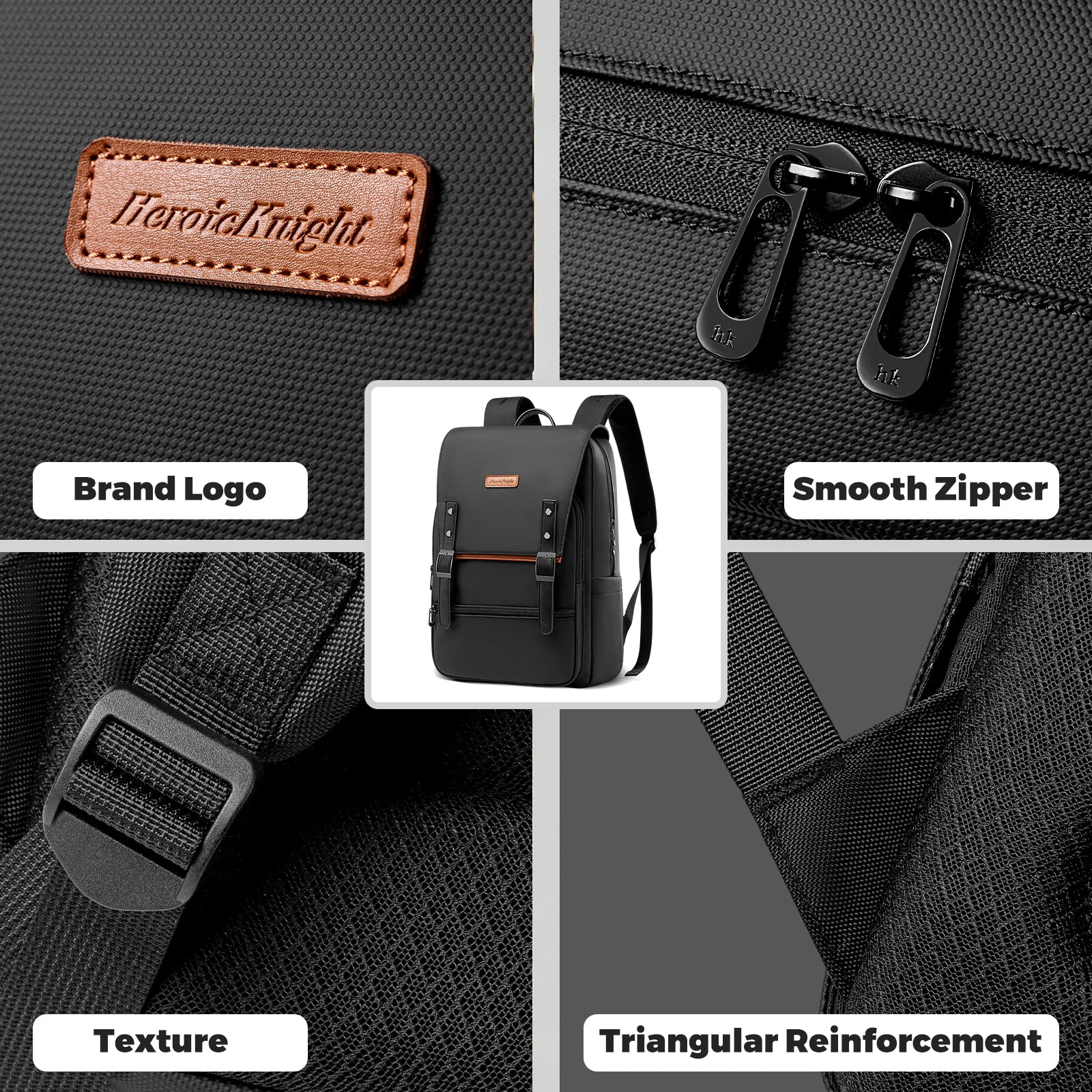 HK Stylish Business Backpack for Men Waterproof 15.6 inch Laptop Backpack Travel School Bag Large Capacity Daypack Computer Bag