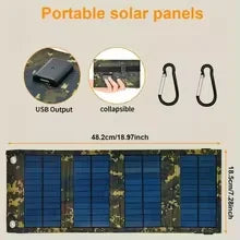 Portable USB Foldable Solar Panel, Folding Solar Panels For Travel, Mobile Phone Charging Bank Flashlight  Fan  Mobile Phone Ba