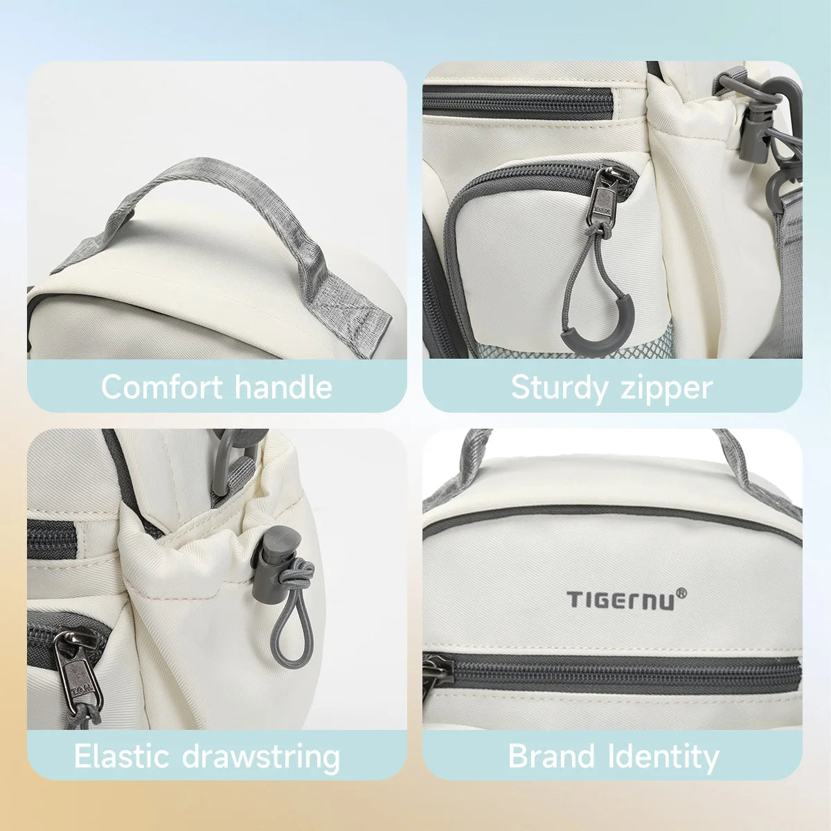 Tigernu Women Bags Casual Crossbody Bags Light Beige Bags Girls Shoulder Bags Female Commuting Bags Sling Bags Messenger Handbag