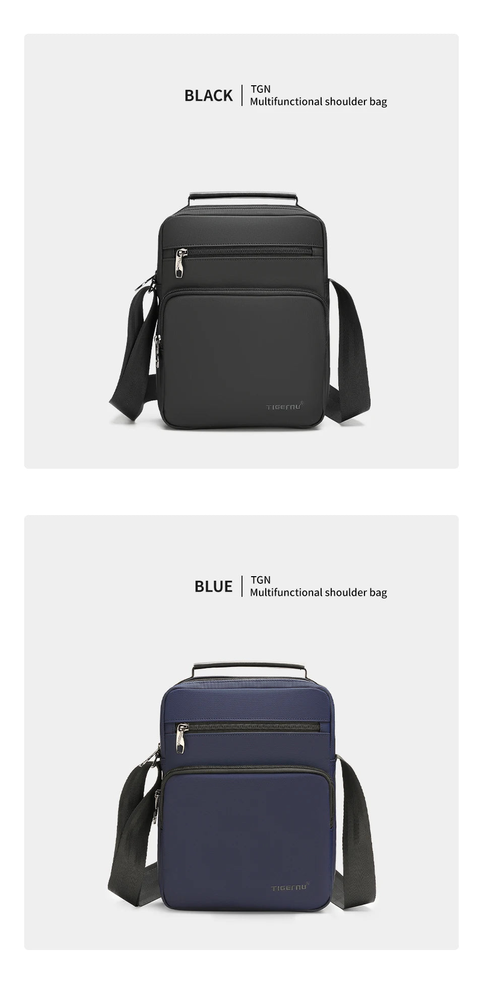 Tigernu Messenger Bags For Men Fashion Crossbody Bags 9.7inch Ipad Bag MIni Pack Men Business Bag Shoulder Bags Male Handbags