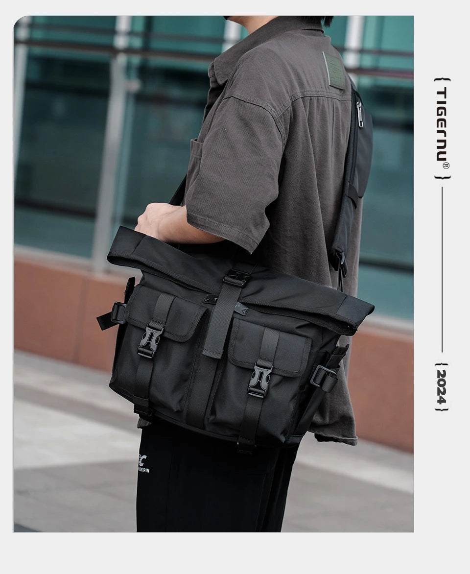 Tigernu Fashion Shoulder Bags For Men Crossbody Bags Male Expandable Bags 13.3inch Laptop Bag Messenger Bag Boys Handbag Sling
