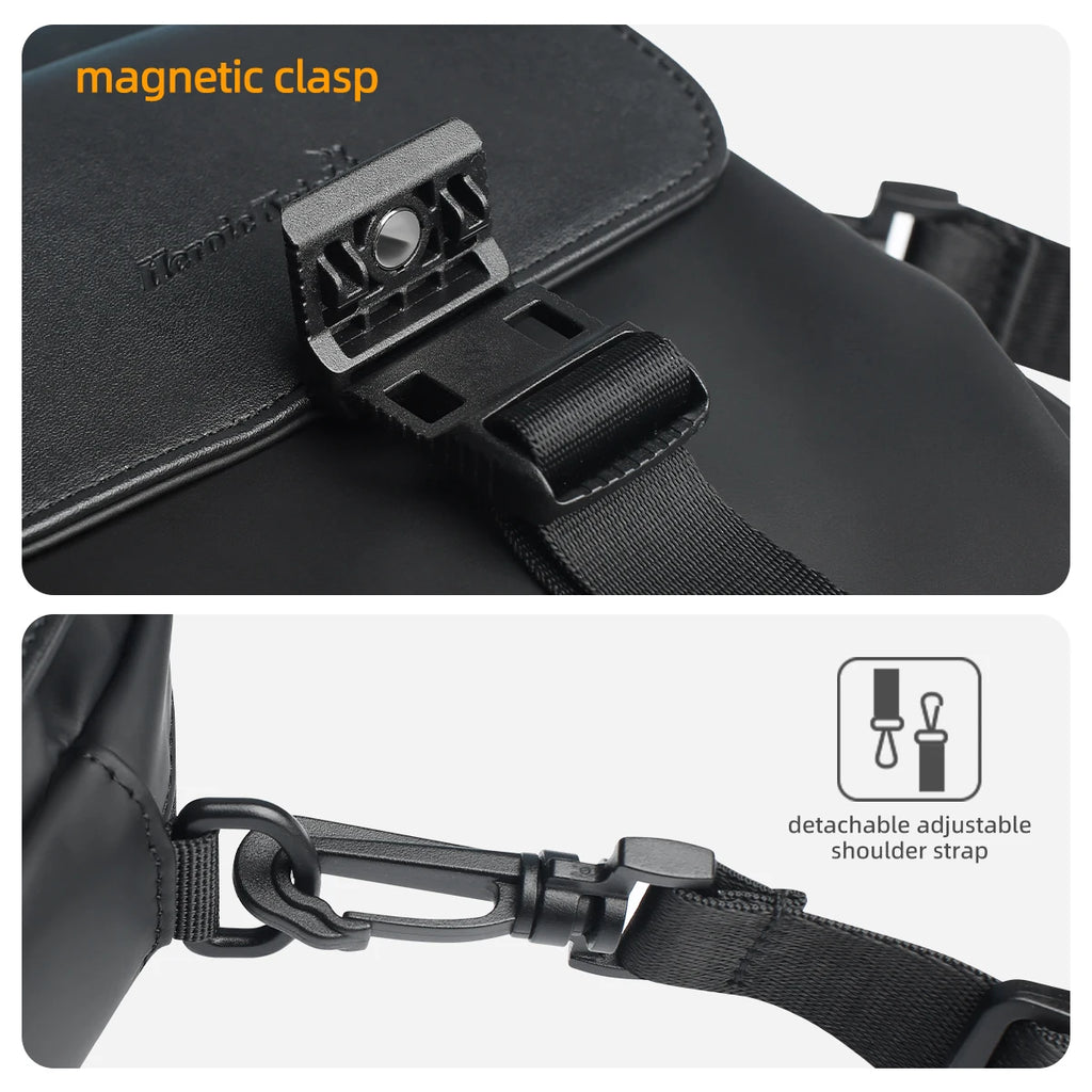 HK Men's Side Shoulder Bag Water-resistent Crossbody Bag For Men Travel Passport Wallet Mini Cell Phone Bag Pouch Sling Packs