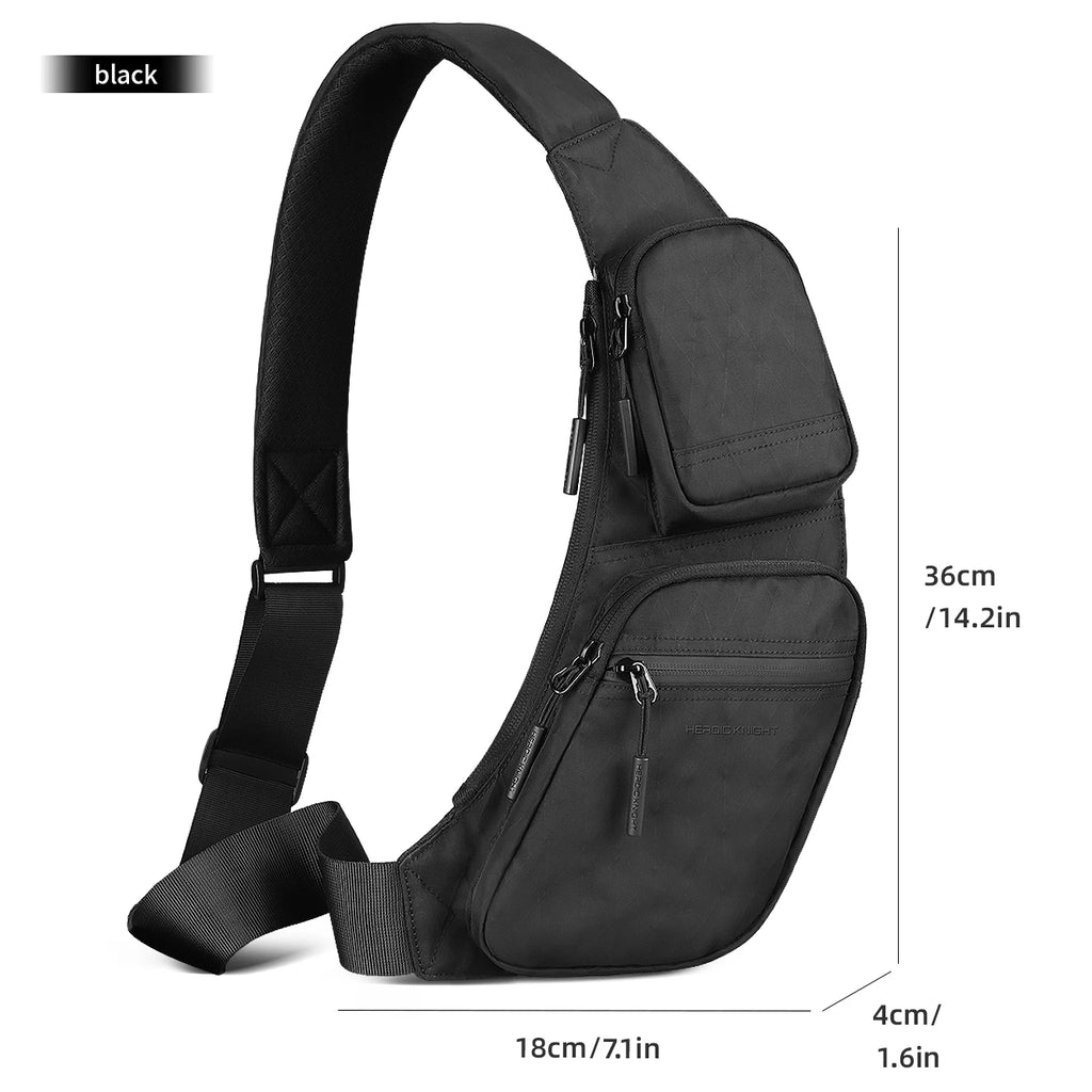 HK Waterproof Men's Shoulder Bag X-Pac Fabric Crossbody Chest Bag Phone Pouch Outdoor Travel Sling Pack Hiking Cycling Side Bags