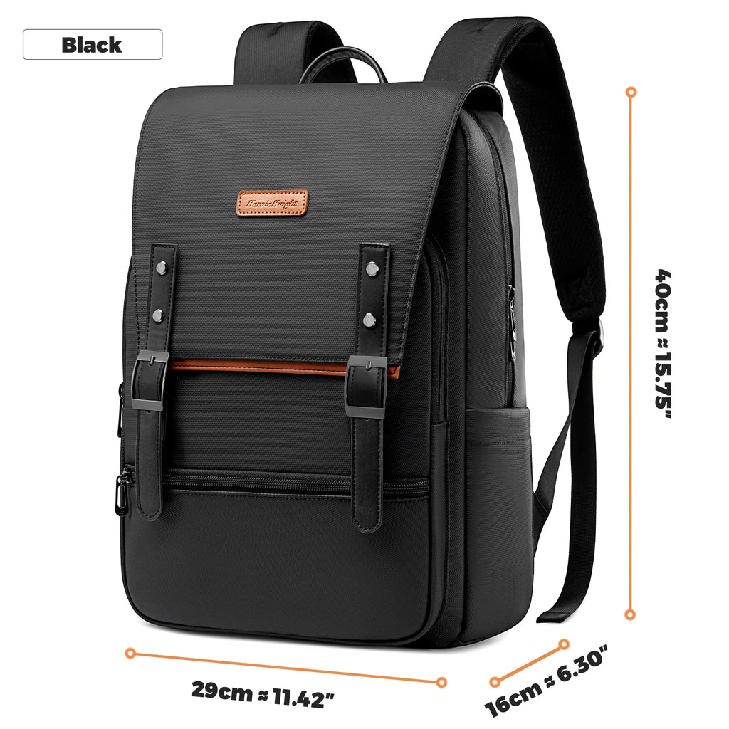 HK Vintage Backpack for Men 15.6 inch Laptop Backpack with Magnetic Flap Waterproof Travel Commuter Bag College Bookbag Daypack