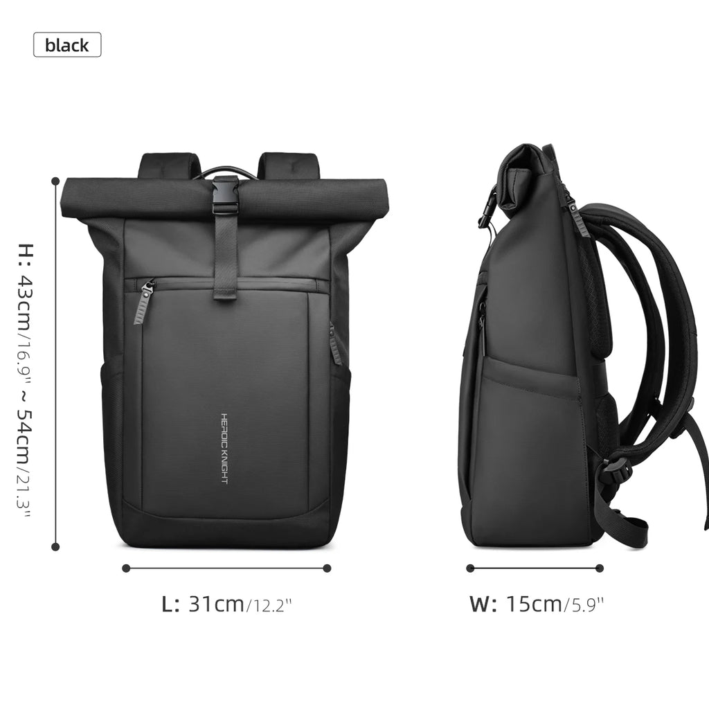 HK Multifunctional Travel Backpack for Men Large Roll-top Hiking Backpack Waterproof 15.6 Inch Laptop Bag Outdoor Sport Rucksack