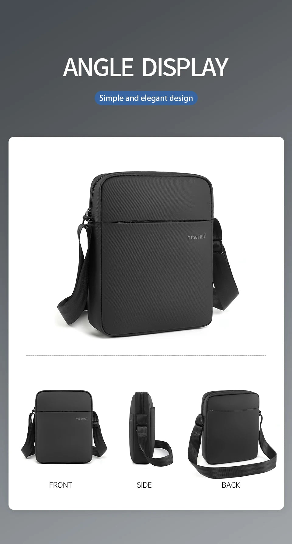 Tigernu Shoulder Bags For Men Messenger Bags For TPU Crossbody Bags Male Fashion Bag For 9.7inch Ipad Bags Travel Mini Bag Sling