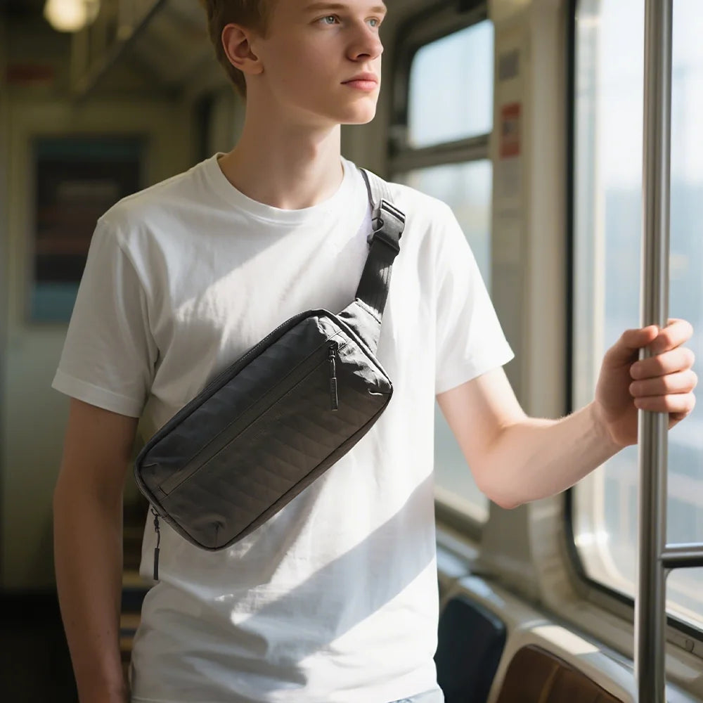 HK Sling Bag for Men X-Pac Fabric Crossbody Bag Small Men's Shoulder Bag Waterproof Chest Bag Ultra-light Fanny Pack Phone Pouch