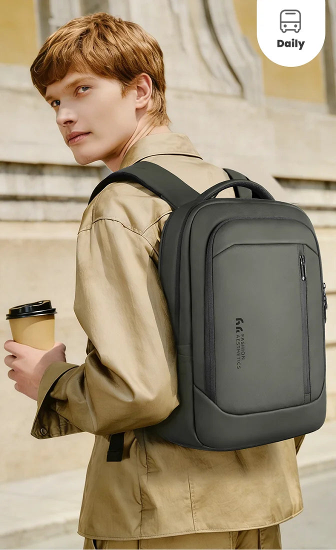 HK Multi Pocket Business Backpack Waterproof 17 inch Laptop Backpack with USB Charging Port School Bag for Men Computer Rucksack