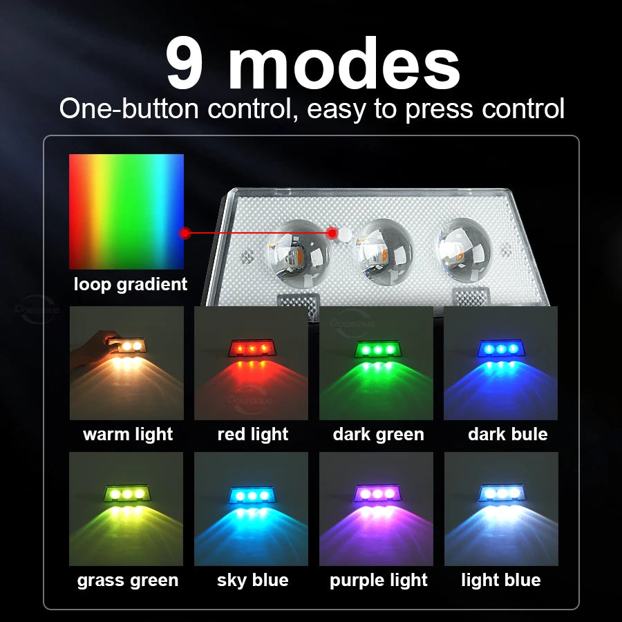 Solar Fence Lights Pathway Step Lights Outdoor Wall Lights Waterproof Decor Lamp for Garden Porch RGB and Warm White LED Solar