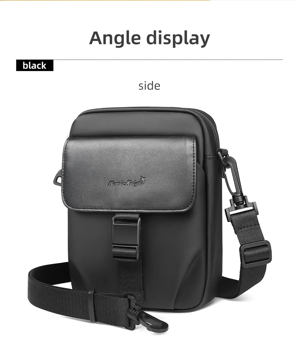 HK Men's Side Shoulder Bag Water-resistent Crossbody Bag For Men Travel Passport Wallet Mini Cell Phone Bag Pouch Sling Packs