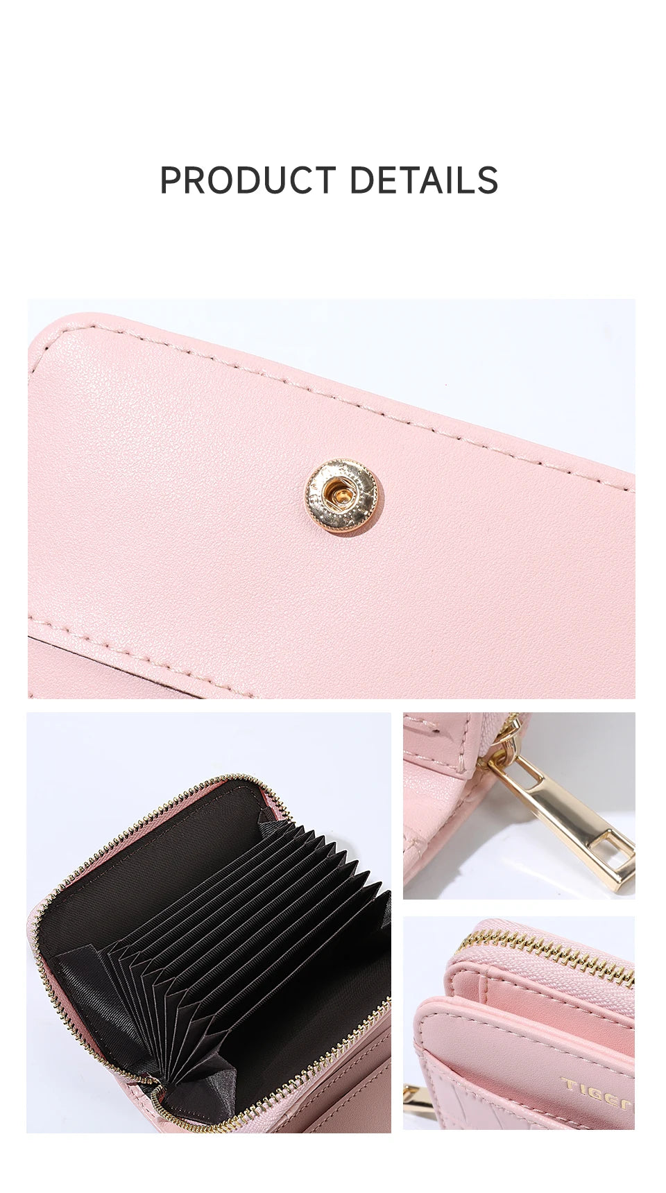 Tigernu Woman's Wallets Pink Card Wallet Purses For Woman Genuine Leather Coin Purses Light Women Card Holders Female Card Bags