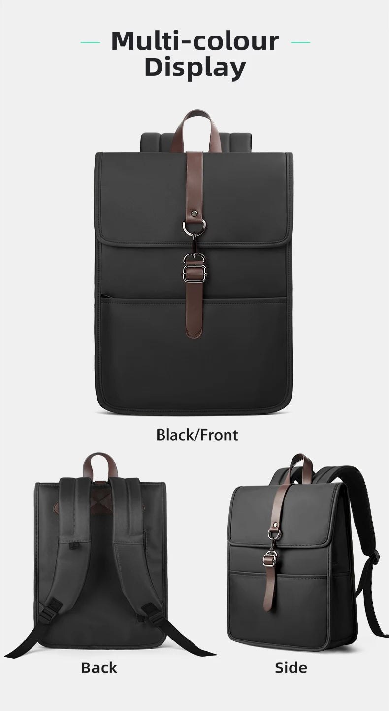 HK Classic Business Backpack For Men Casual 15.6 Inch Laptop Bag With USB Waterproof College School Bags Work Office Rucksacks